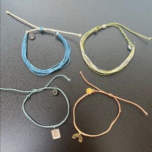 Pura Vida Blue and Green String Bracelet Set